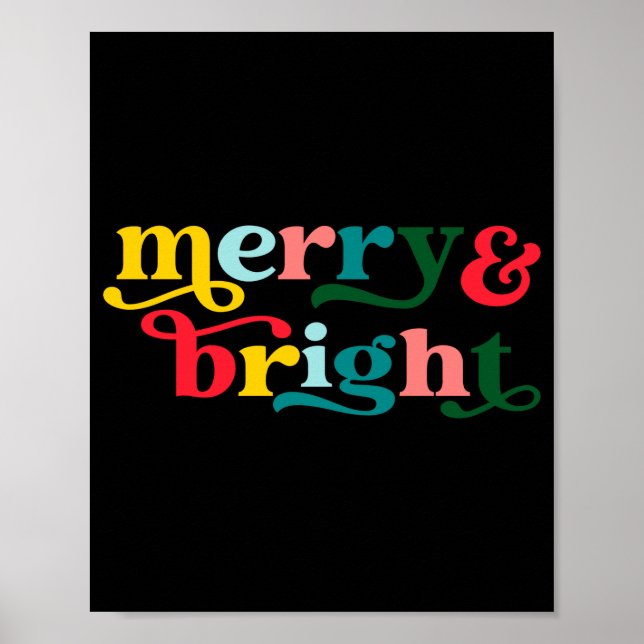 Poster Merry And Bright Modern Christmas Womens  (Frente)