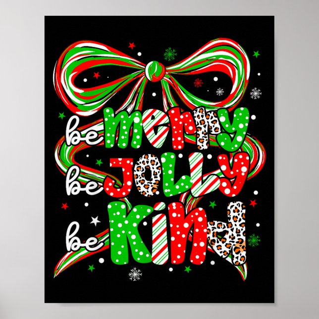 Poster Merry Be Jolly Be Kind Merry Christmas Teacher Xma (Frente)