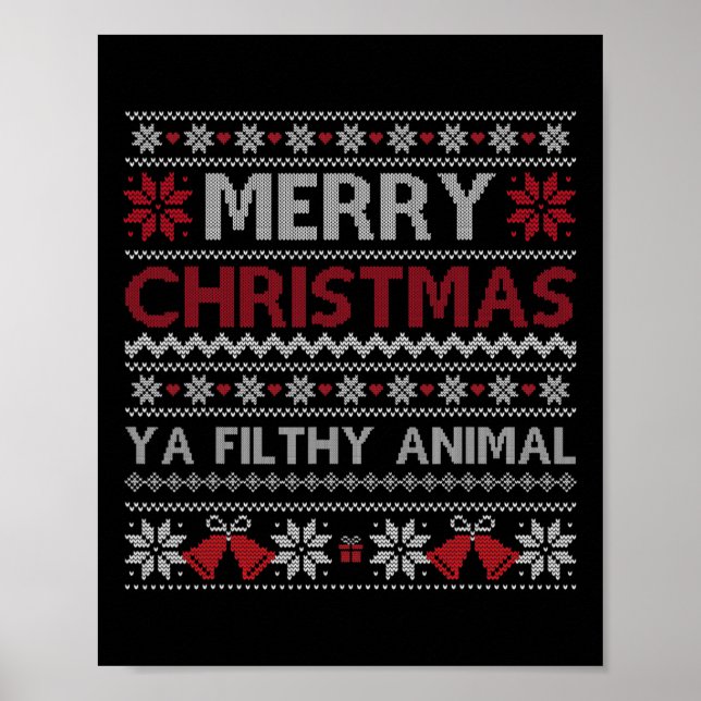 Poster Merry Christmas Animal Filthy Ya Ugly Style Xmas  (Frente)