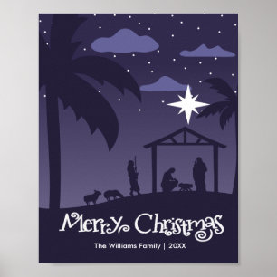 Poster merry christmas   birth of the baby Jesus