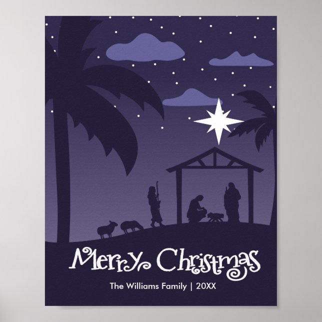 Poster merry christmas | birth of the baby Jesus (Frente)