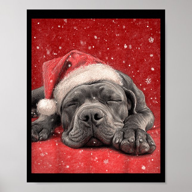 Poster Merry Christmas Cane Corso  (Frente)