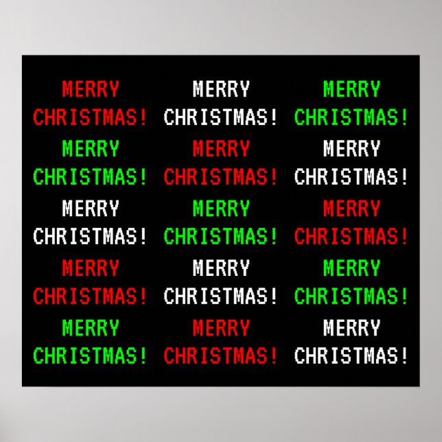 Poster "MERRY CHRISTMAS!": Divertido, Vintage Video Game (Frente)