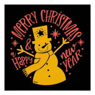 Póster MERRY CHRISTMAS E FELIZ Natal RECENTE