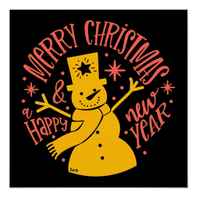 Póster MERRY CHRISTMAS E FELIZ Natal RECENTE (Frente)