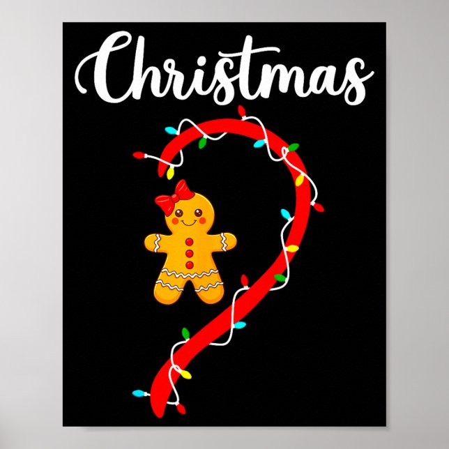 Poster Merry Christmas Gingerbread Couples Xmas Pajamas M (Frente)