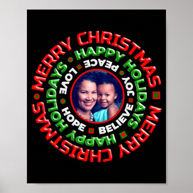 Poster Merry Christmas Holidays Family Photo  (Frente)