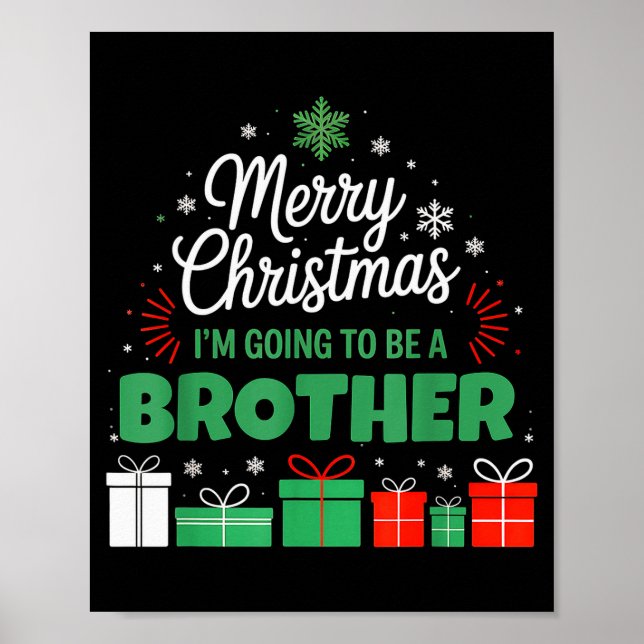 Poster Merry Christmas I'm Going To Be An Brother Pregnan (Frente)