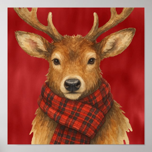 Poster Merry Christmas Reindeer (Frente)