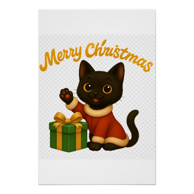 Póster Merry Christmas with Emi the Black Cat (Frente)