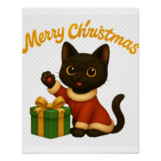 Póster Merry Christmas with Emi the Black Cat (Frente)