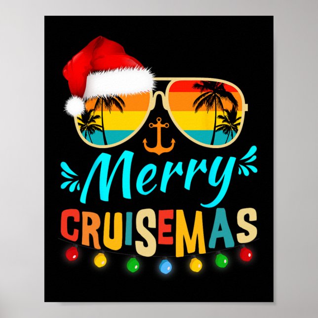 Poster Merry Cruisemas Christmas Santa Reindeer Cruise  (Frente)