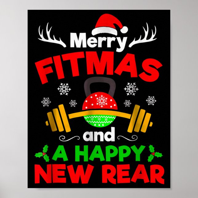 Poster Merry Fitmas And A Happy New Year  (Frente)