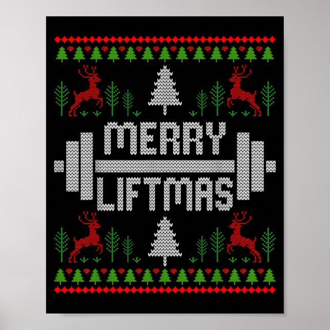 Poster Merry Liftmas - Trainer Ugly Style Christmas  (Frente)