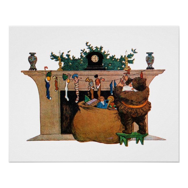 Póster Merry Old Christmas Elf, Jessie Willcox Smith (Frente)