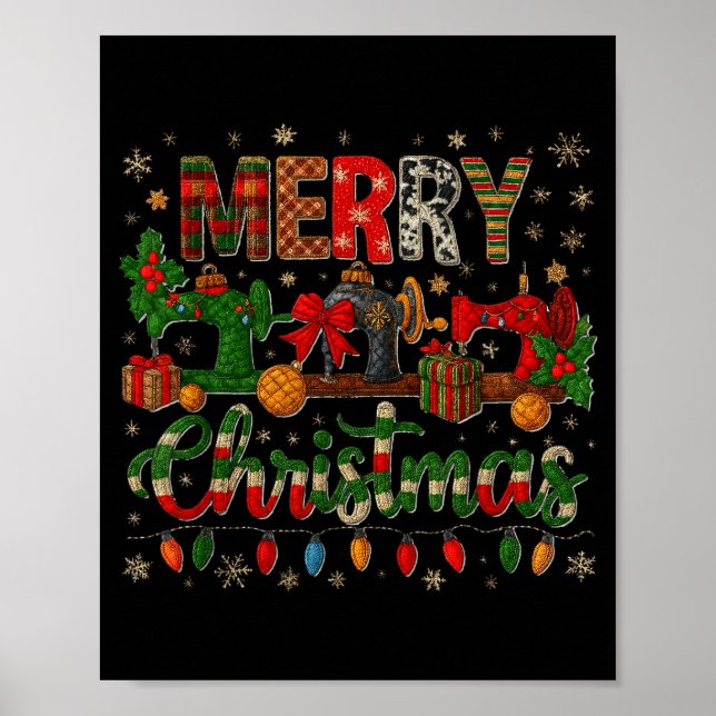 Poster Merry Quiltmas Quilter Sewing Retreat Pajama Chris (Frente)