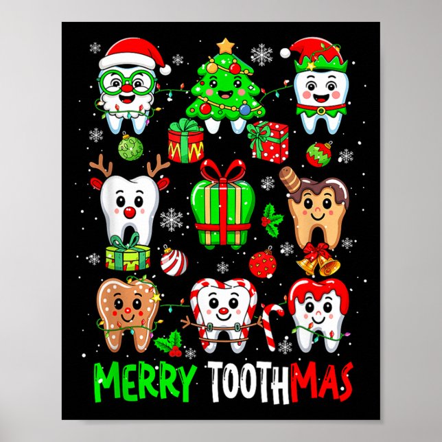 Poster Merry Toothmas Teeth Collection Santa Reindeer Xma (Frente)
