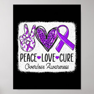 Poster Mês da Consciência do Amor Paz Cura Overdose Roxo 