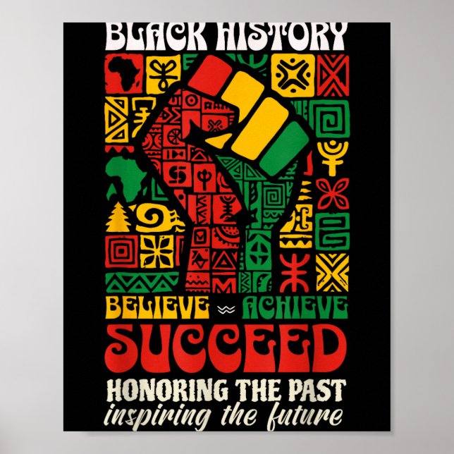 Poster Mês da História Africana Acredite Realize Sucesso (Frente)