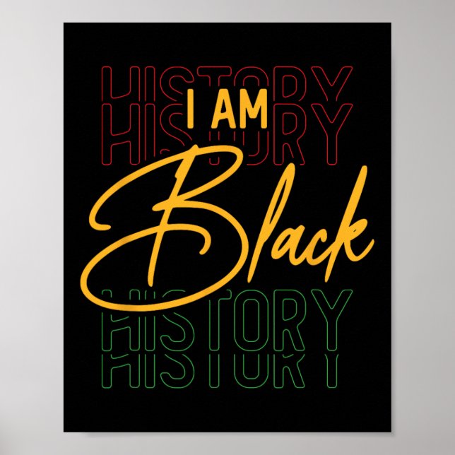 Poster Mês da História Afro-Americana Eu Sou Negro Olá (Frente)