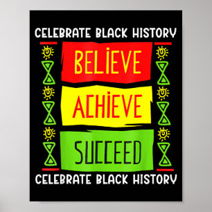Poster Mês da História Negra Acredite Alcance Sucesso Áfr
