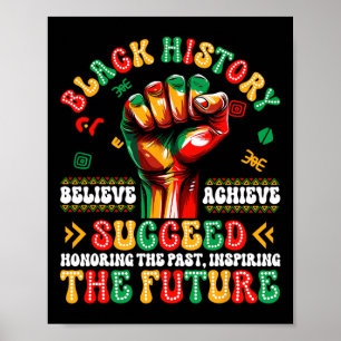 Poster Mês da História Negra Acredite Alcance Sucesso Áfr