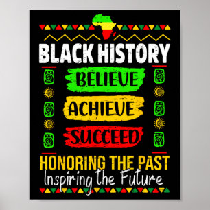 Poster Mês da História Negra Acredite Alcance Sucesso Hom