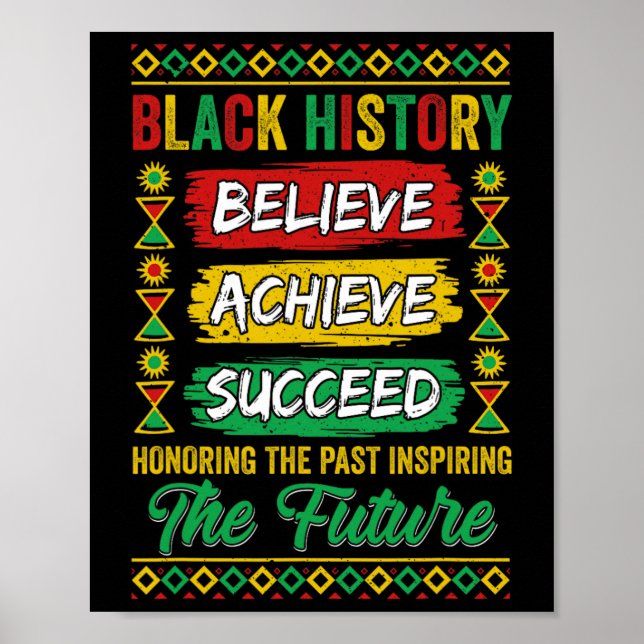 Poster Mês da História Negra Acredite Alcance Sucesso Mel (Frente)