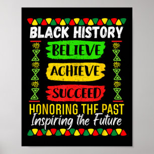 Poster Mês da História Negra Acredite Alcance Sucesso Mel