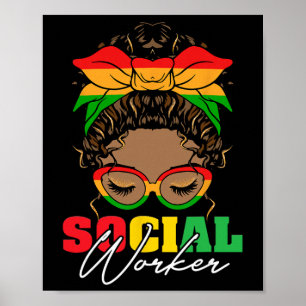 Poster Mês da História Negra Assistente Social Trabalho S