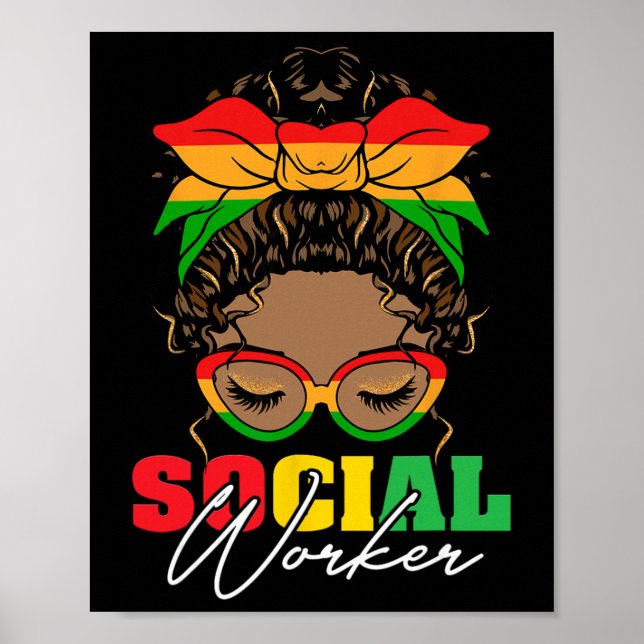 Poster Mês da História Negra Assistente Social Trabalho S (Frente)