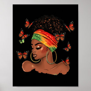 Poster Mês da História Negra Borboleta Afro-Americana Jun