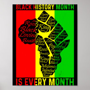 Poster Mês da História Negra É Todo Mês Punho Poderoso Af