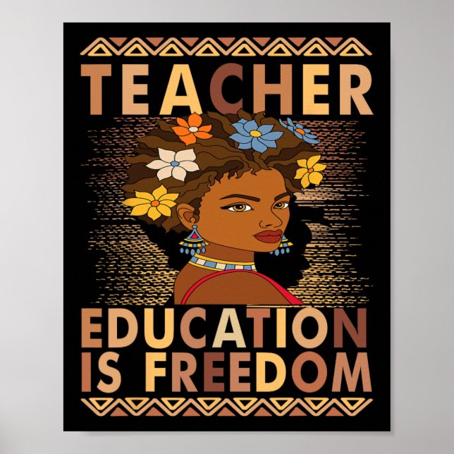 Poster Mês da História Negra Educação É Liberdade Chá Pre (Frente)