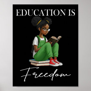 Poster Mês da História Negra Educação É Livros Liberdade