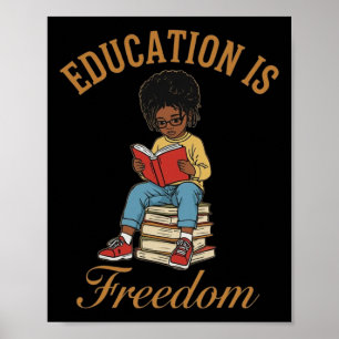Poster Mês da História Negra Educação Livros Liberdade Pr