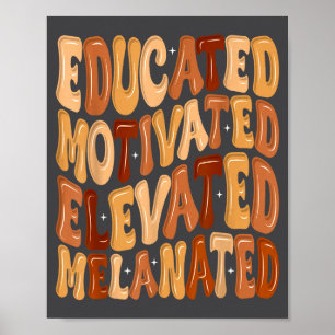 Poster Mês da História Negra Educado Motivado Elevado Me