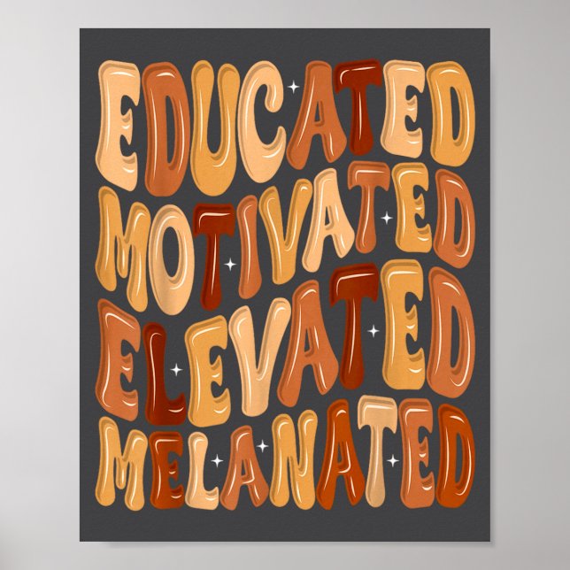 Poster Mês da História Negra Educado Motivado Elevado Me (Frente)