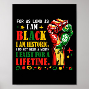 Poster Mês da História Negra Enquanto Eu For Negro Eu Sou