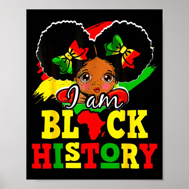 Poster Mês da História Negra Garota de Coque Desarrumado  (Frente)