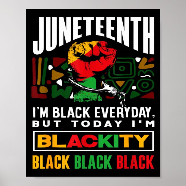 Poster Mês da História Negra Juneteenth Blackity (Frente)