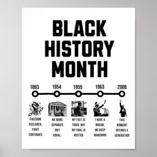 Poster Mês da História Negra Linha do Tempo da Excelência
