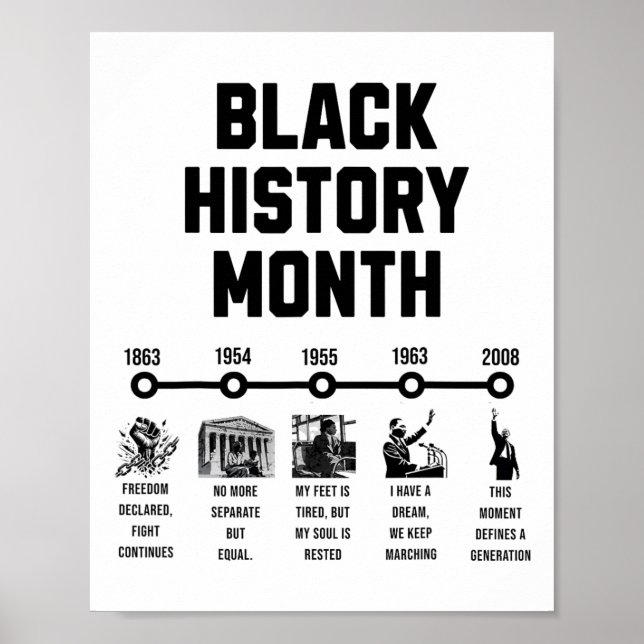 Poster Mês da História Negra Linha do Tempo da Excelência (Frente)