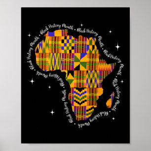 Poster Mês da História Negra Mapa Colorido da África Kent
