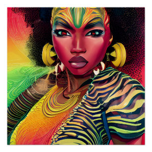 Póster Mês da História Negra Melanin Mulheres Negras Magi