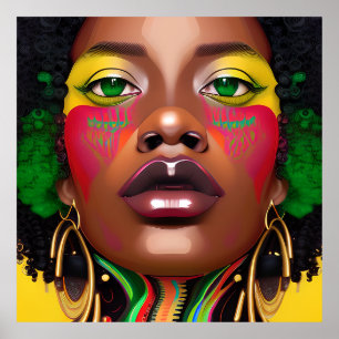 Poster Mês da História Negra Melanin Mulheres Negras Magi