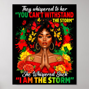 Poster Mês da História Negra Menina Africana Mulher Afro