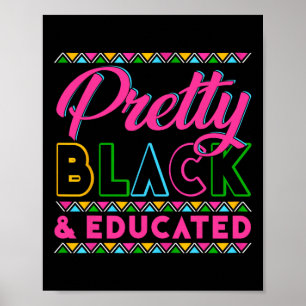 Poster Mês da História Negra Menina Negra Bonita e Educad