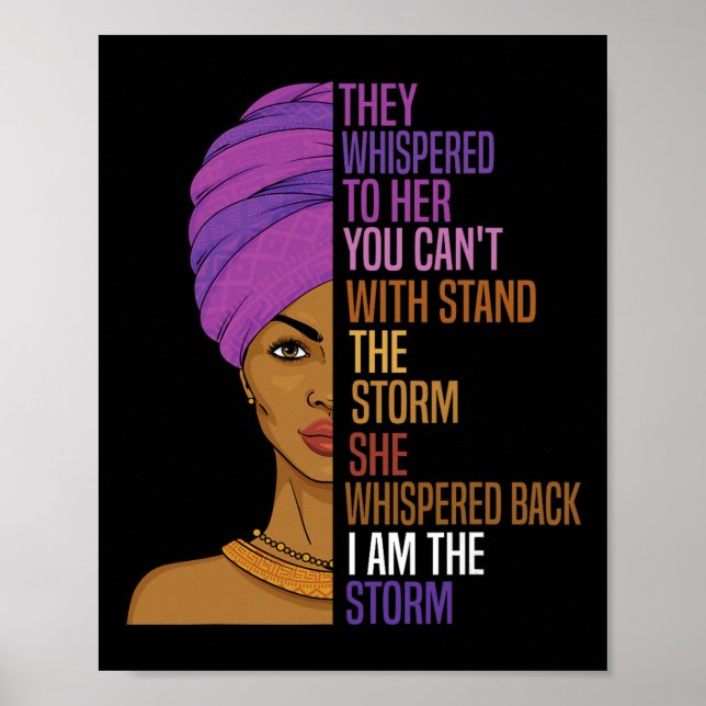 Poster Mês da História Negra Mulher Africana Afro Eu Sou  (Frente)