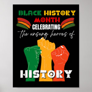 Poster Mês da História Negra Punho Africano Americano Org